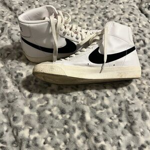 Nike White and Black High-Top Sneakers